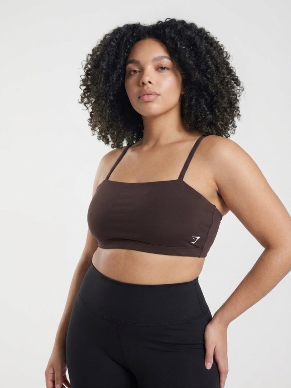 GYMSHARK Women's Brown Square-Neck Bralette